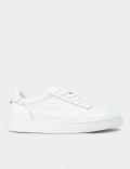 Men's White Leather Sneakers