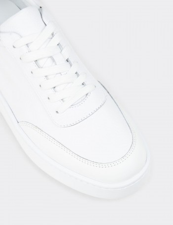 Men's White Leather Sneakers