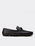 Men's Black Leather Driving Moccasins