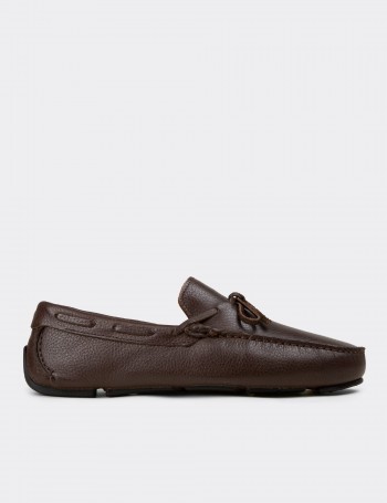 Men's Brown Leather Driving Moccasins