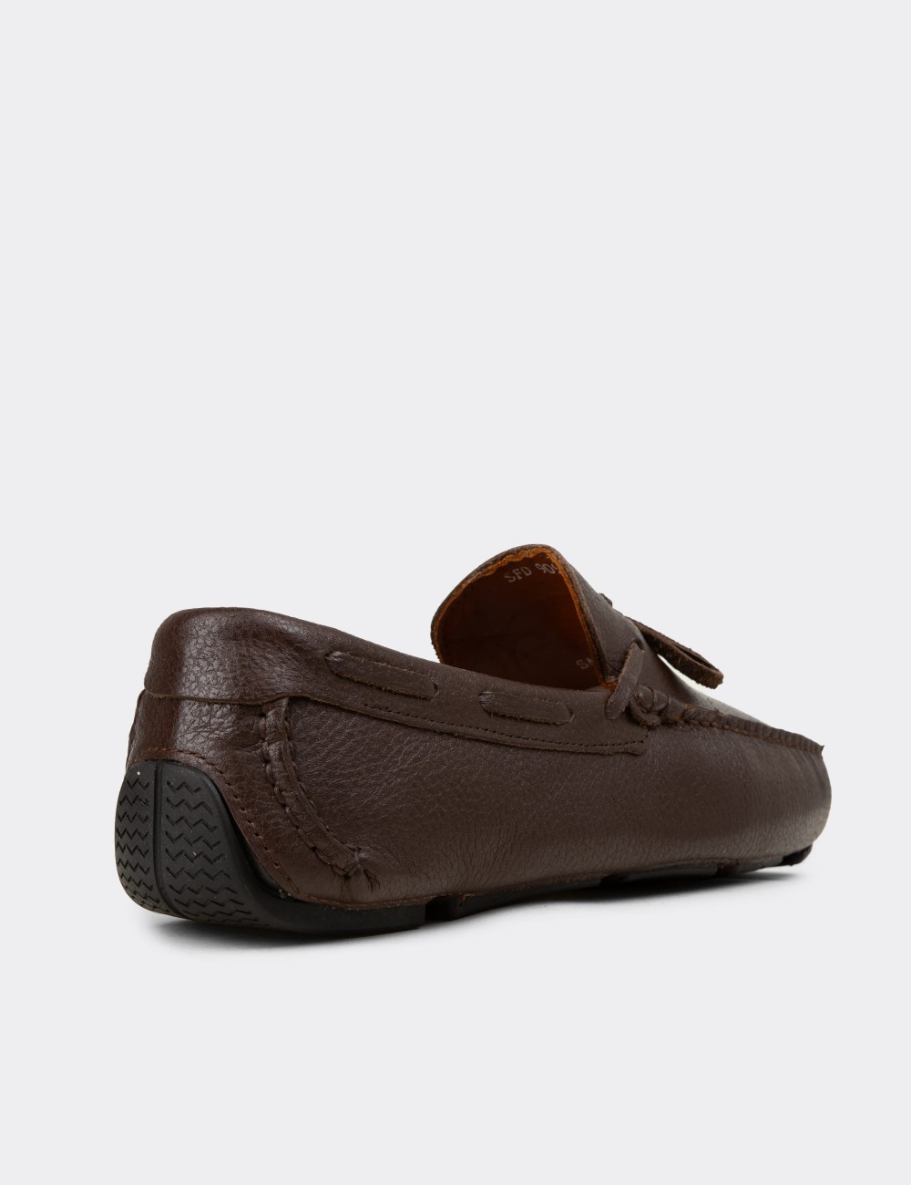 Men's Brown Leather Driving Moccasins - E0919MKHVC02