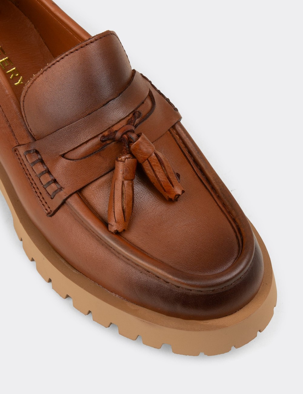 Women's Brown Leather Marin Loafer - 02035ZTBAC02