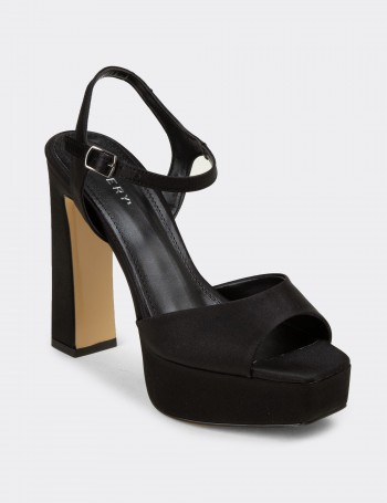 Women's Black Evening Platform Heel - SM203ZSYHM03