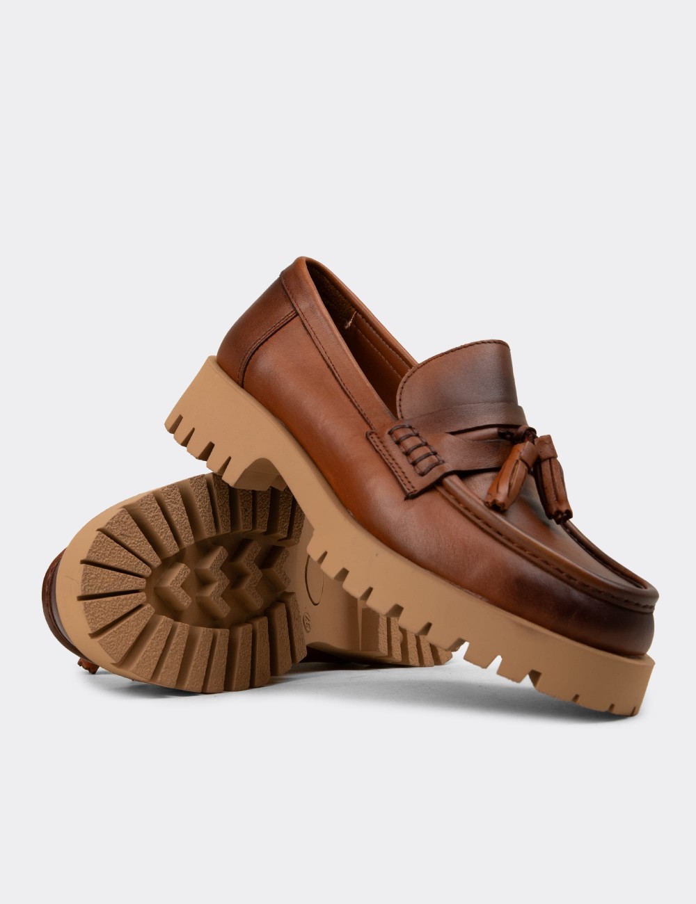 Women's Brown Leather Marin Loafer - 02035ZTBAC02