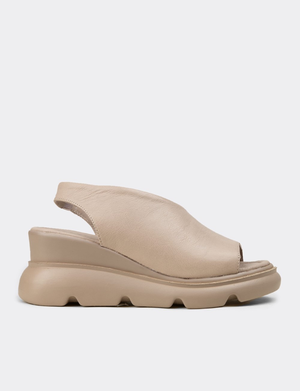 Women's Gray Leather Sandals - Z7712ZGRIP01