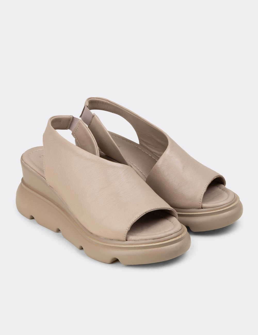 Women's Gray Leather Sandals - Z7712ZGRIP01