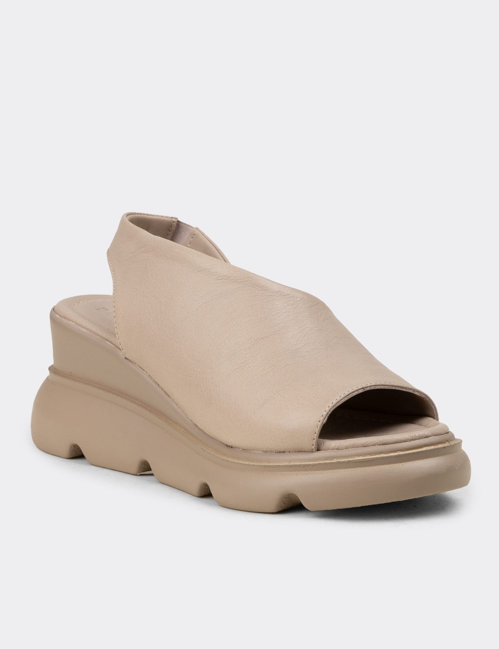 Women's Gray Leather Sandals - Z7712ZGRIP01