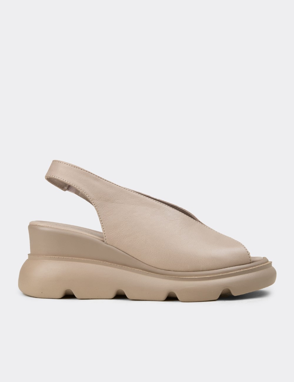 Women's Gray Leather Sandals - Z7672ZGRIP01