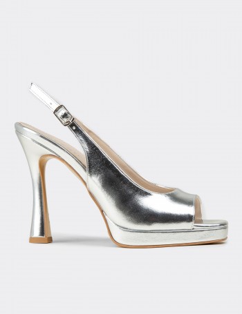 Women's Silver High Heel Evening Platform - SM135ZGMSM01
