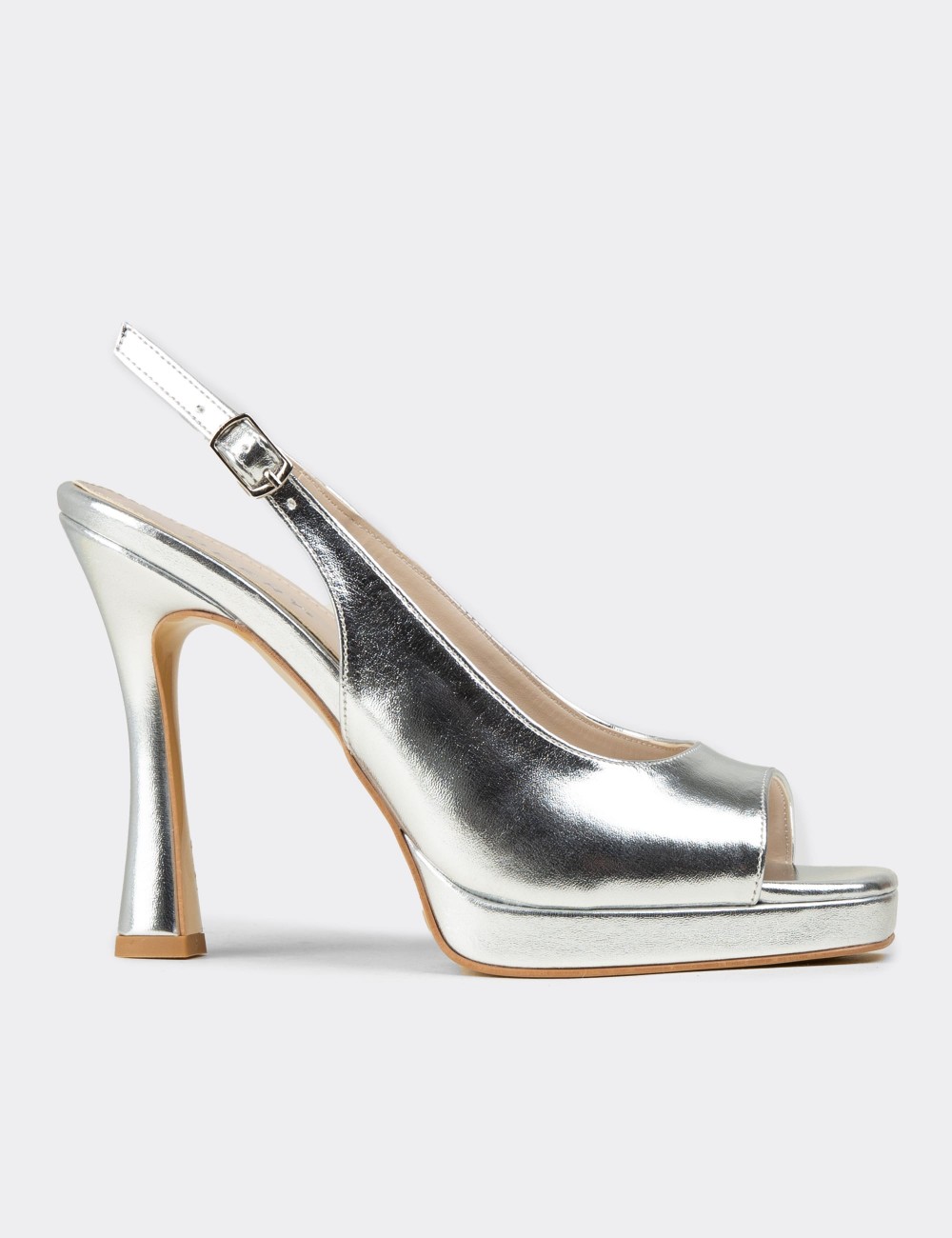 Women's Silver High Heel Evening Platform - SM135ZGMSM01