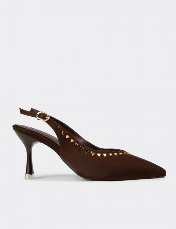 Women's Brown Stiletto Heels - K3117ZKHVC01