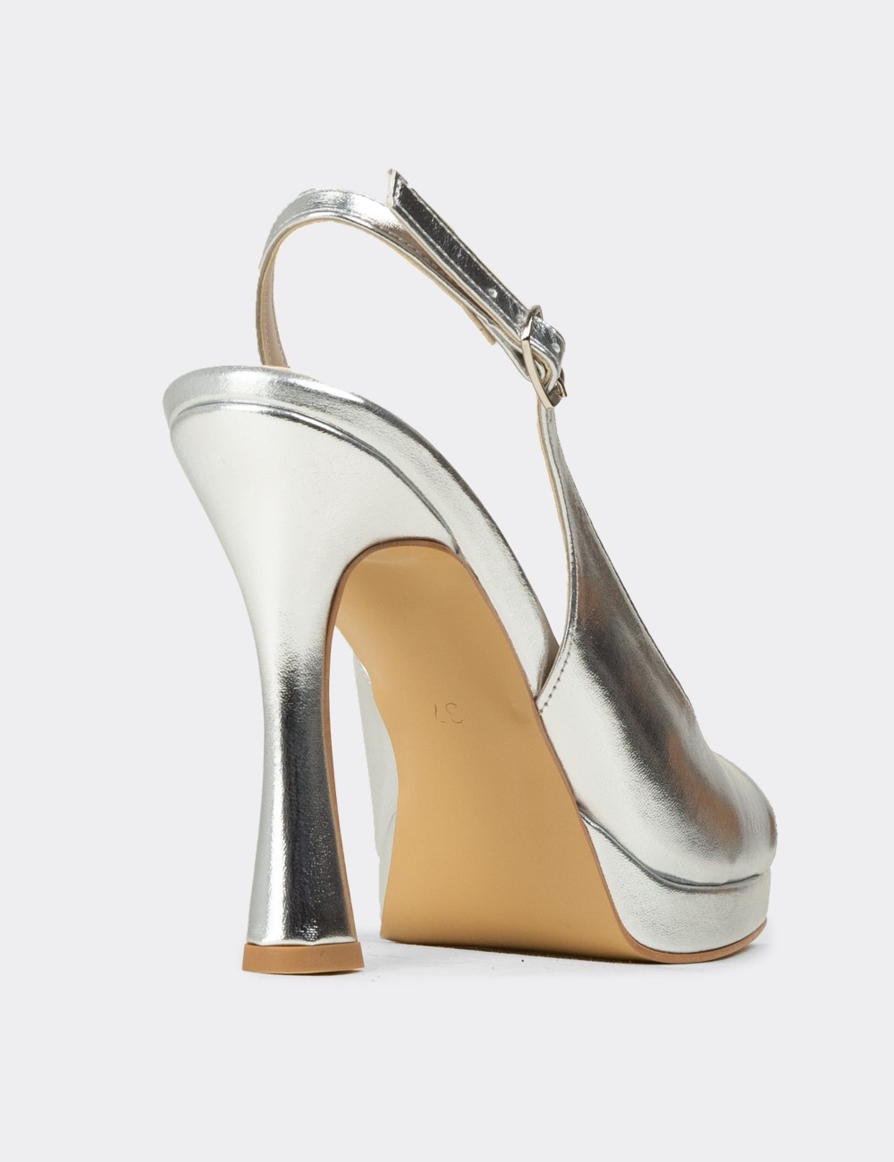Women's Silver High Heel Evening Platform - SM135ZGMSM01