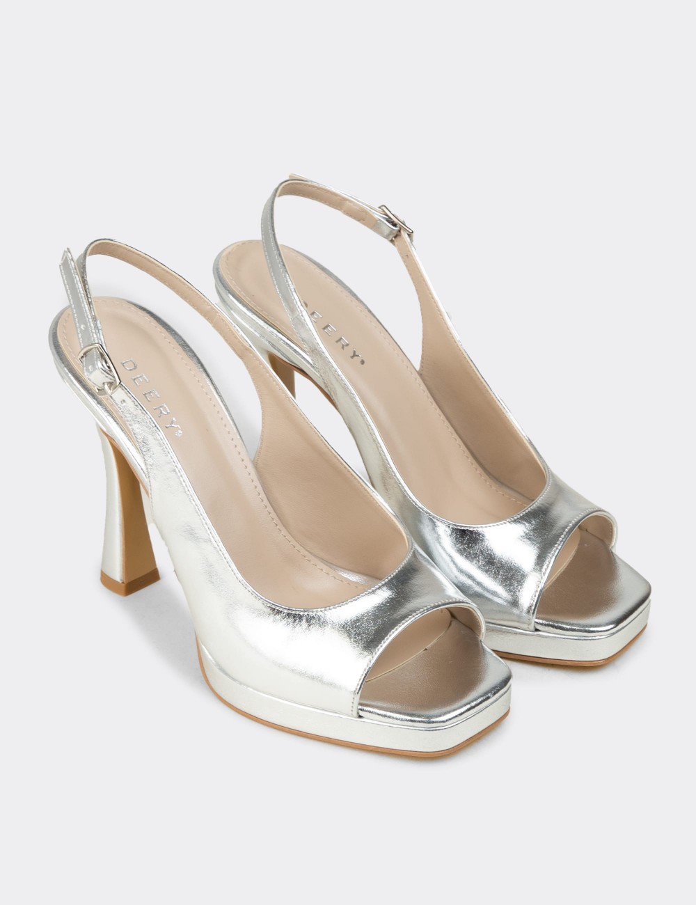 Women's Silver High Heel Evening Platform - SM135ZGMSM01
