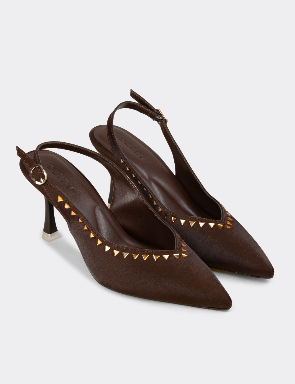 Women's Brown Stiletto Heels - K3117ZKHVC01