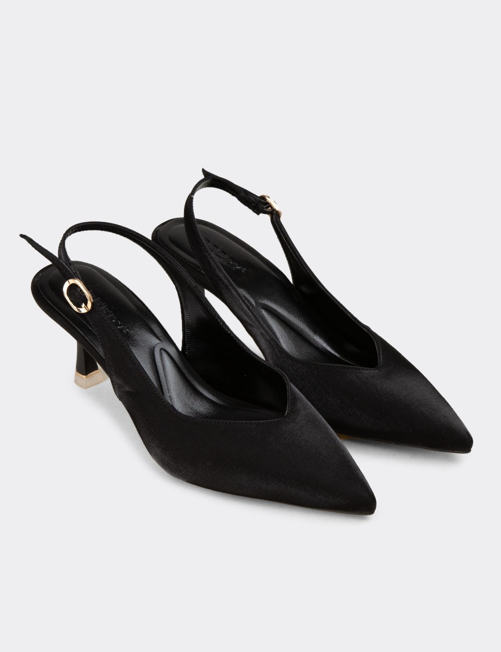 Women's Black Slingback Pumps - K3022ZSYHM01
