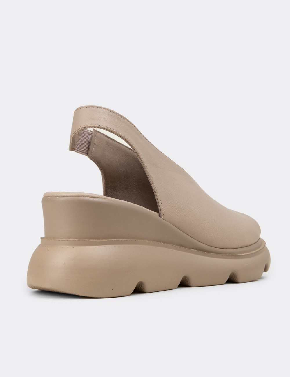 Women's Gray Leather Sandals - Z7672ZGRIP01