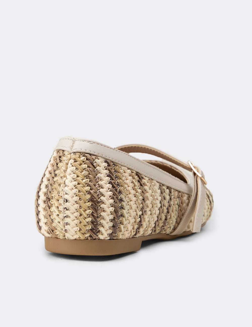 Women's Brown Mary Jane Flats - K0696ZKHVC01