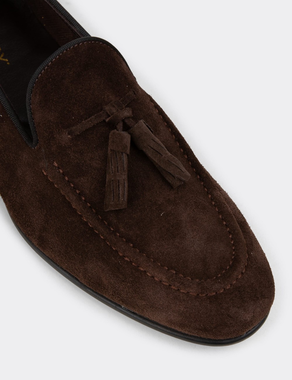 Brown Suede Leather Loafers - 01701MKHVC91