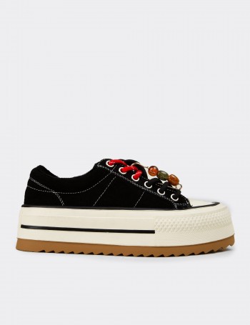 Women's Black Suede Sneakers