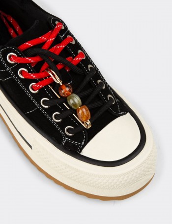Women's Black Suede Sneakers