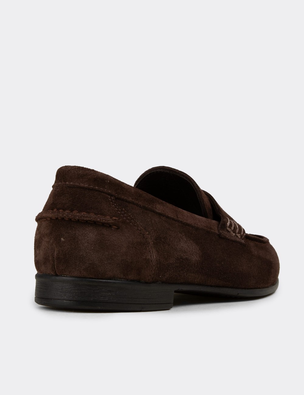 Men's Brown Suede Leather Tassel Loafers - 02052MKHVC01