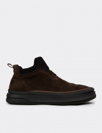 Men's Brown Suede Leather Sneakers