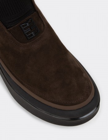 Men's Brown Suede Leather Sneakers