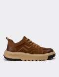 Men's Tan Suede Leather Sneakers