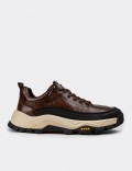 Men's Brown Leather Sneakers