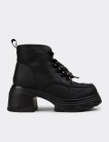 Women's Black Platform Booties