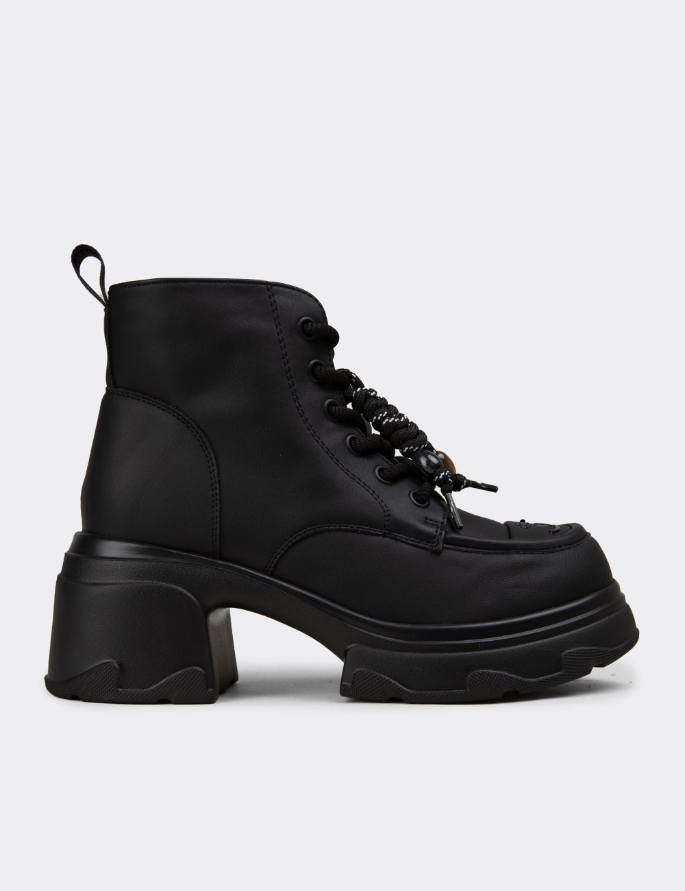 Women's Black Platform Booties - 26406ZSYHP01