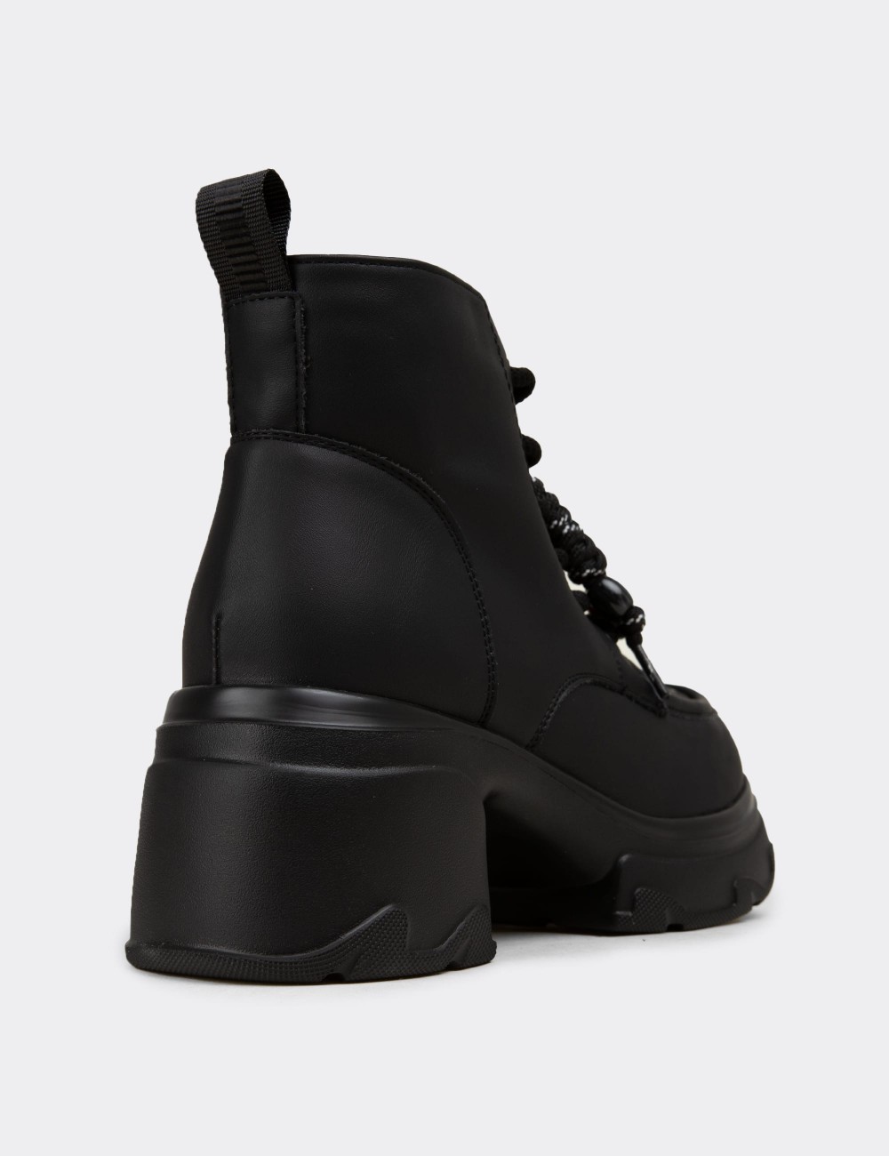 Women's Black Platform Booties - 26406ZSYHP01