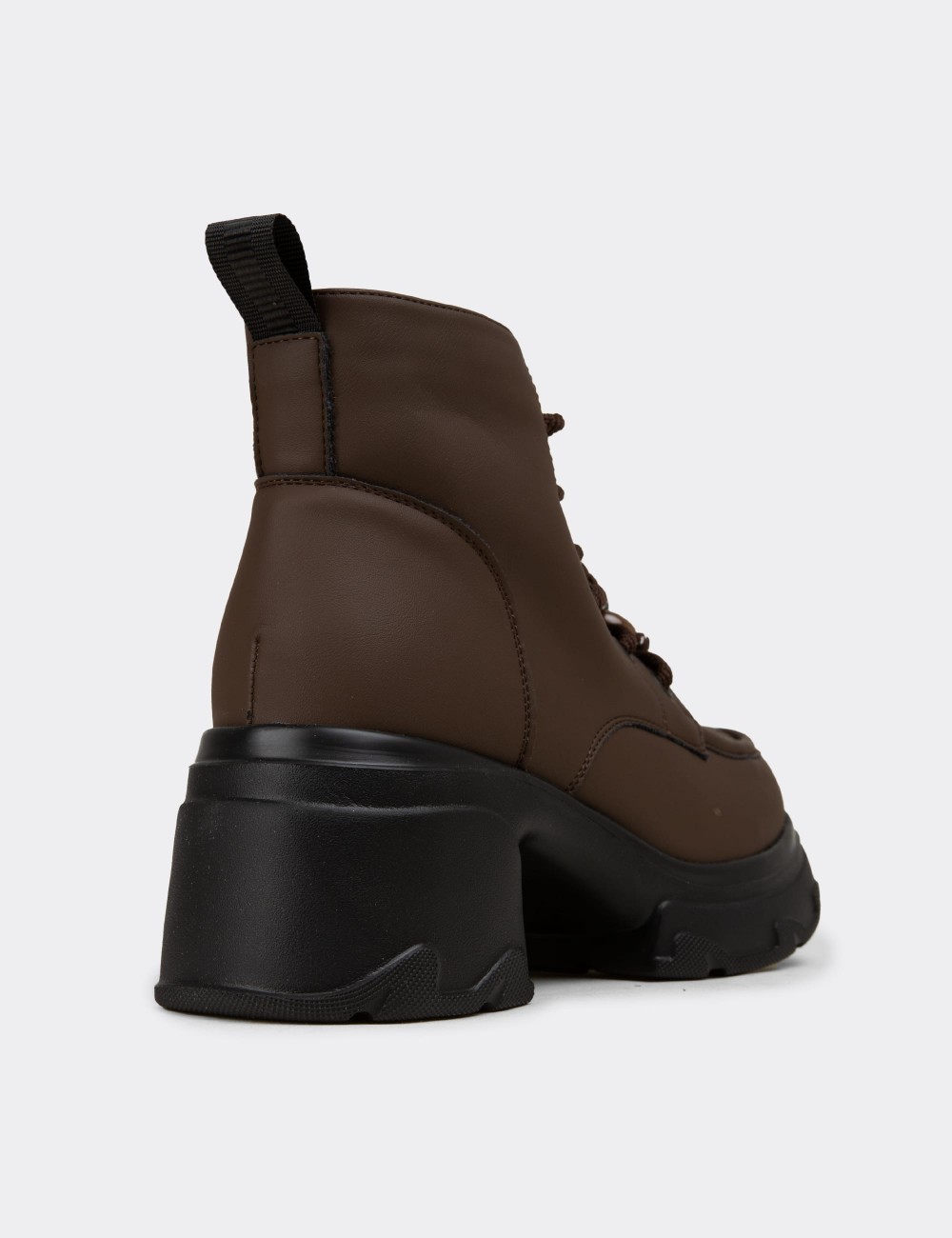 Women's Brown Elevated Platform Boots - 26406ZKHVP01