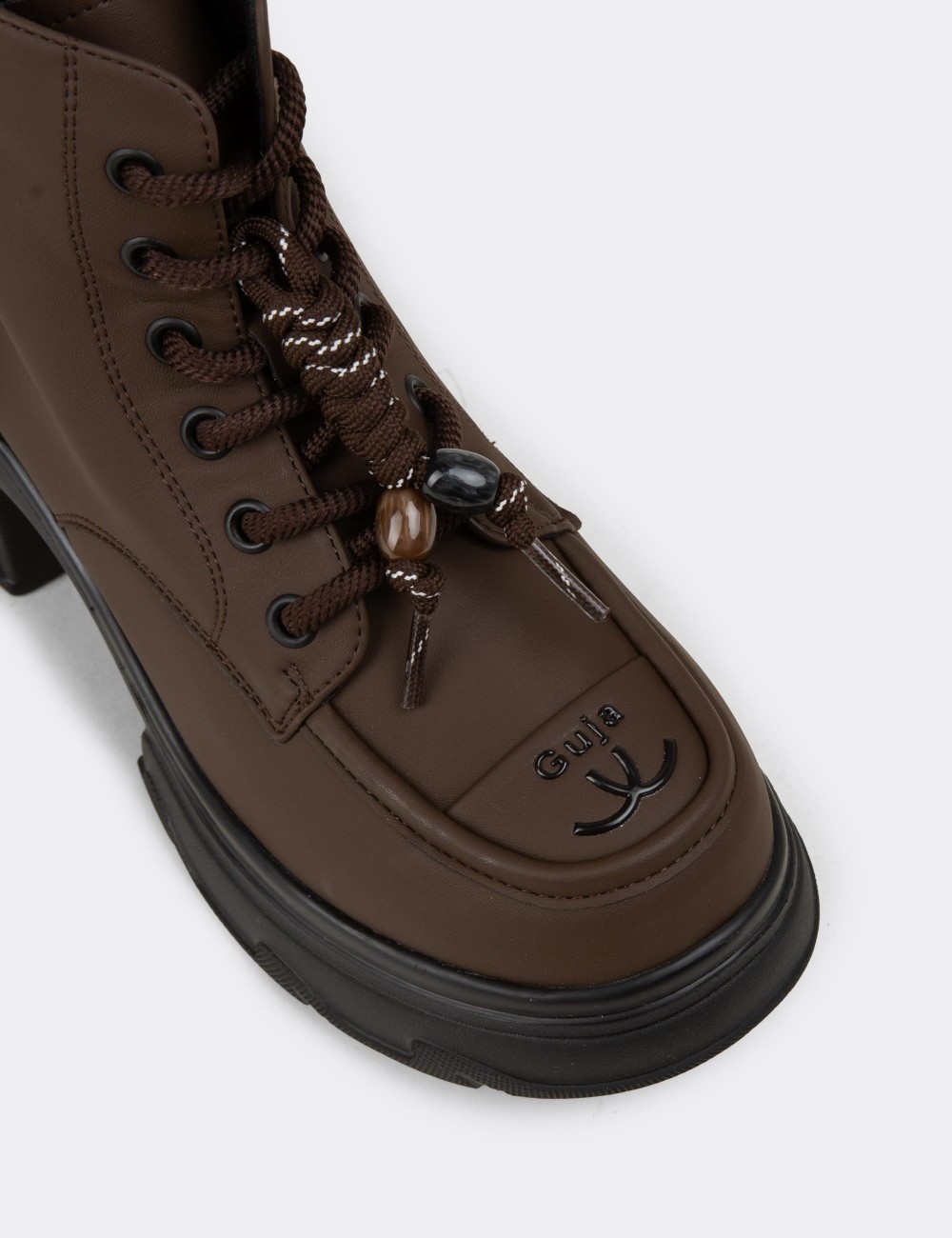 Women's Brown Elevated Platform Boots - 26406ZKHVP01