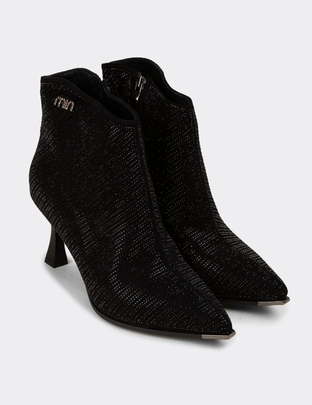 Women's Black Ankle Boots - 26416ZSYHC01