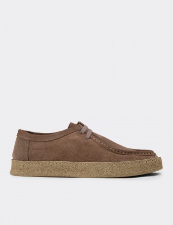 Men's Sandstone Suede Leather Lace-up Shoes