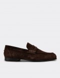Men's Brown Suede Leather Loafers