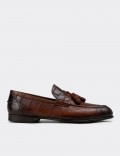 Men's Tan Leather Tassel Loafers