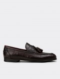 Men's Burgundy Leather Tassel Loafers