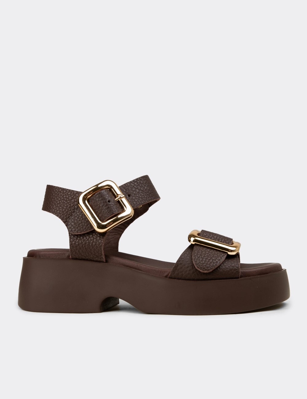 Women's Brown Leather Sandals - L2529ZKHVP01