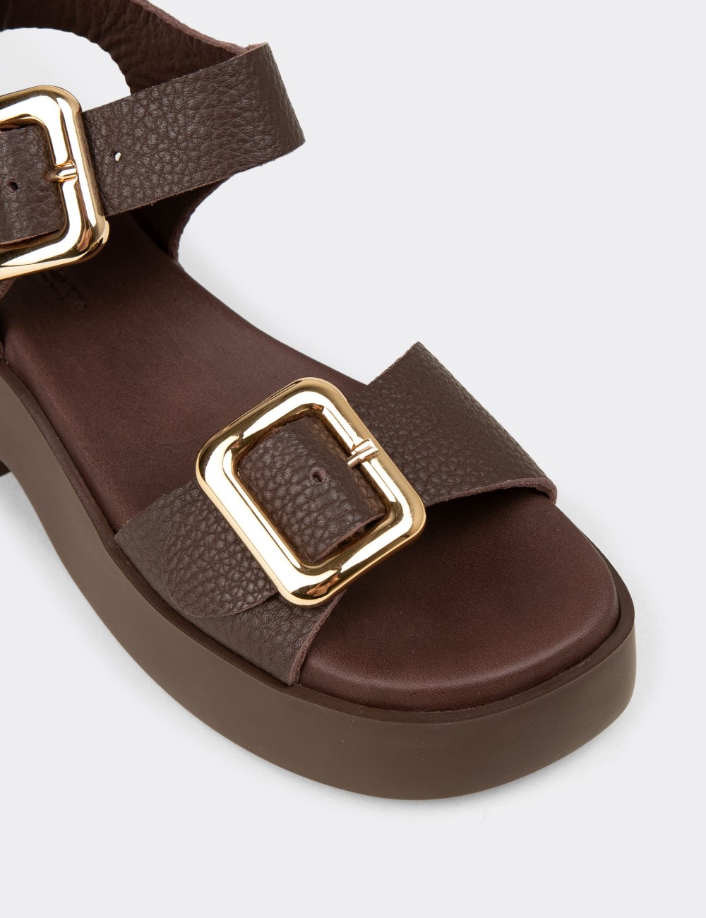 Women's Brown Leather Sandals - L2529ZKHVP01