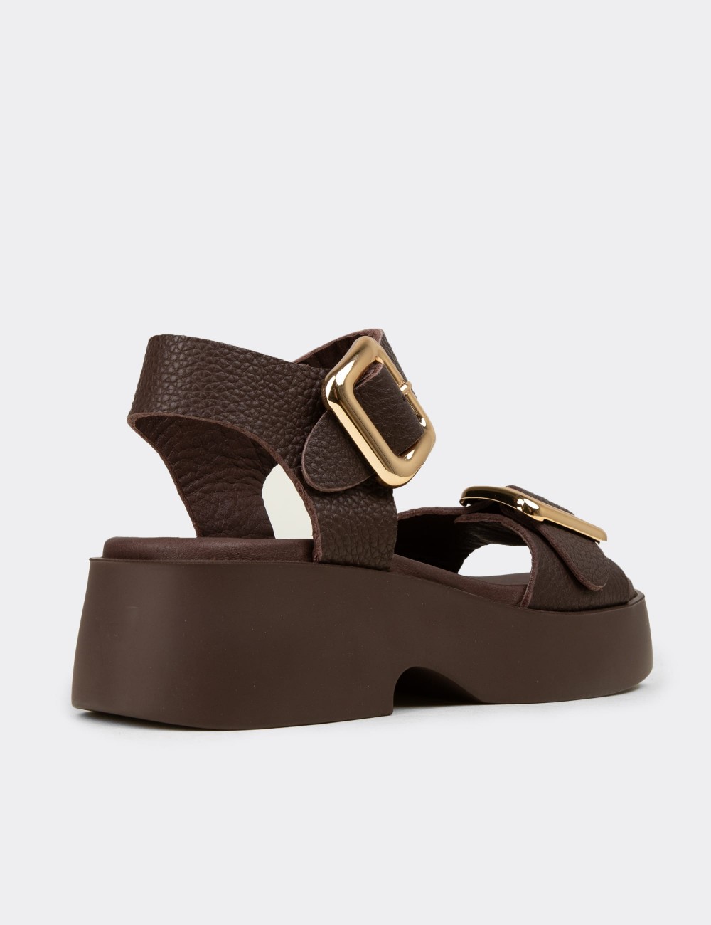 Women's Brown Leather Sandals - L2529ZKHVP01