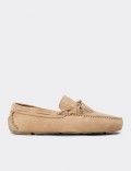 Men's Cream Suede Leather Driving Moccasins