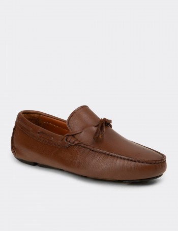 Men's Tan Leather Moccasins