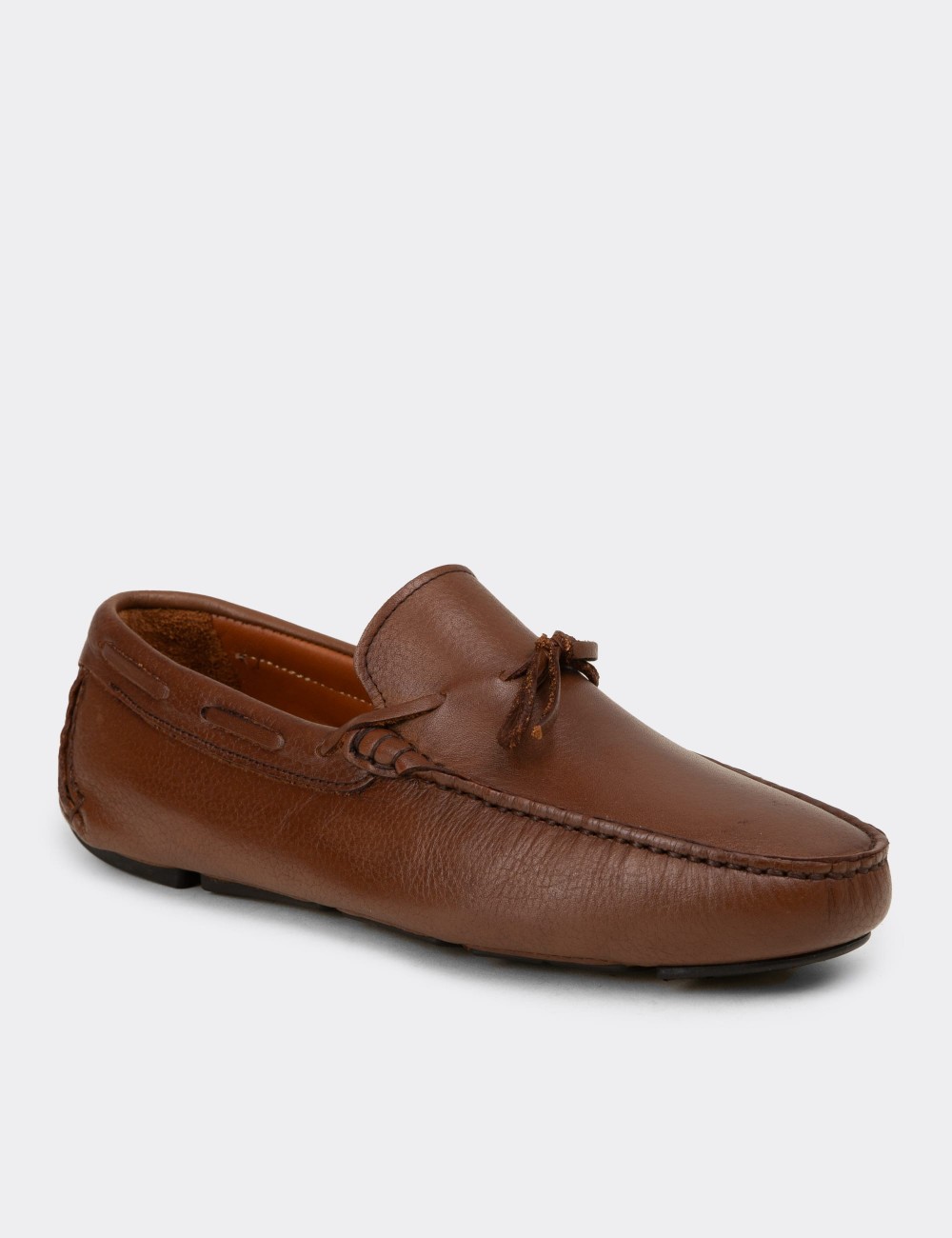 Men's Tan Leather Moccasins - E0919MTBAC02