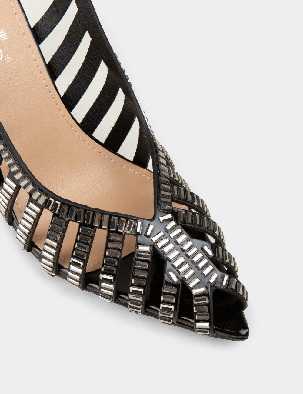 Women's Black Slingback Evening Heels - 26204ZSYHM01