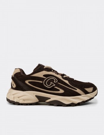 Women's Brown Suede Leather Sneakers