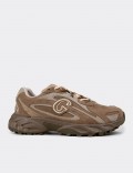 Women’s Beige Suede Leather Sneakers