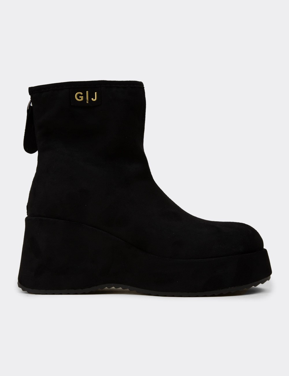 Women's Black Platform Ankle Boots - 26434ZSYHC01