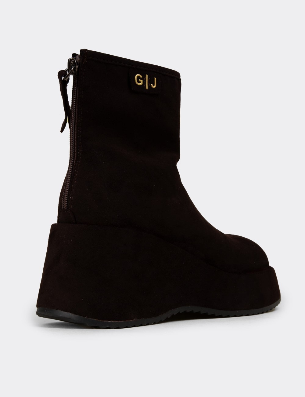 Women's Brown Platform Boots - 26434ZKHVC01